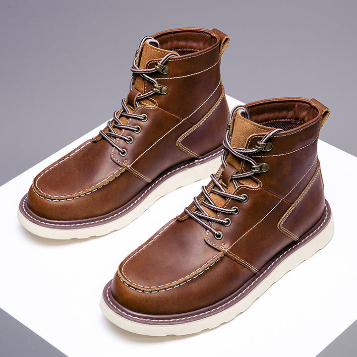 Men's brown chukka boots, waterproof and stylish, providing a fantastic casual footwear option.