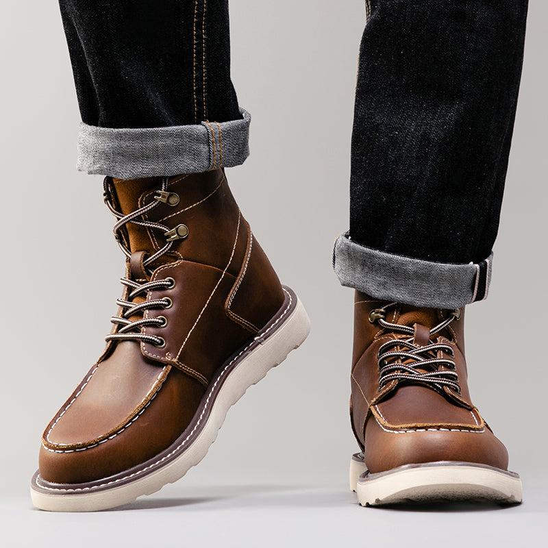Men's brown waterproof chukka boots, making them a go-to choice for dependable casual footwear.