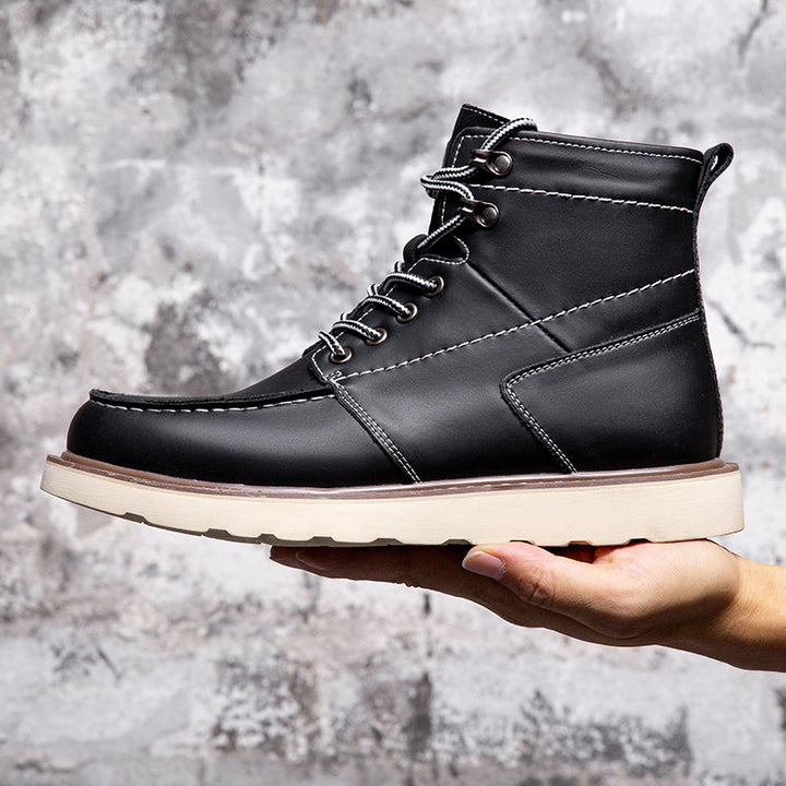 Men's black ankle boots, waterproof chukka style, suitable for both casual office and weekend wear.