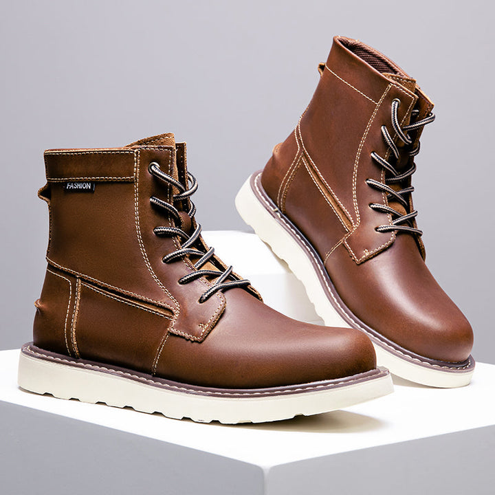 Men's black waterproof chukka boots, designed for comfort and protection in casual environments.