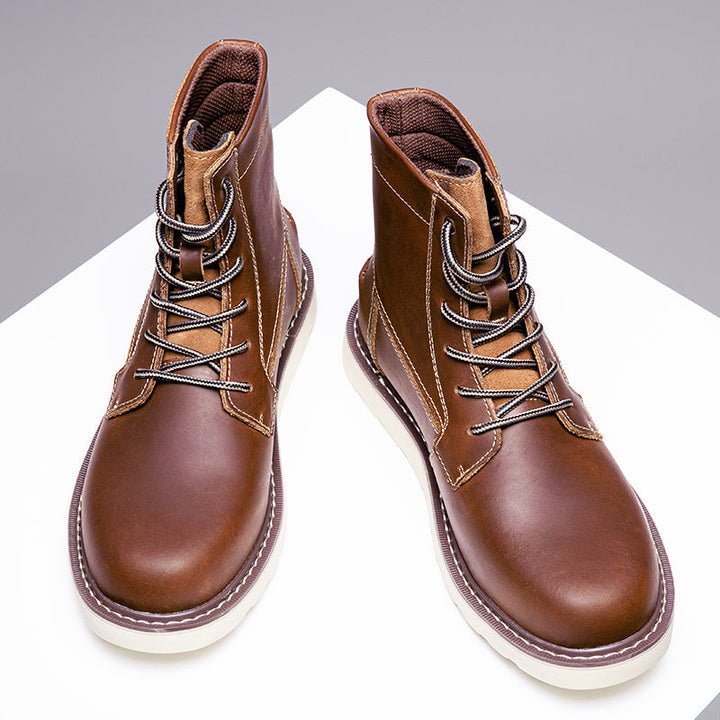 Men's brown chukka boots, waterproof and perfect for maintaining a smart-casual appearance.