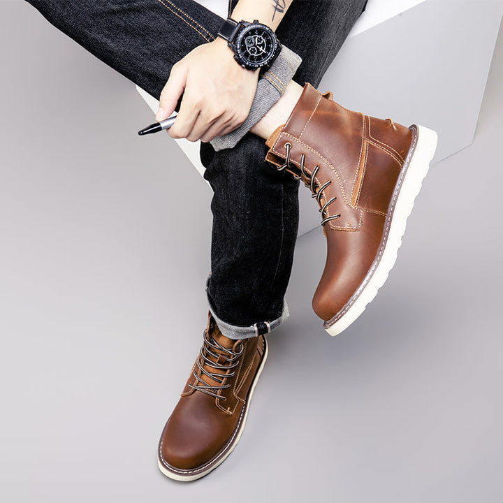 Men's brown chukka boots, waterproof and offering a comfortable fit for prolonged casual wear.