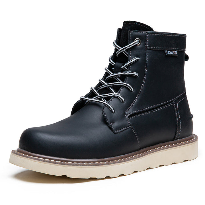 Men's black waterproof chukka boots, a fashion-forward option for casual daily wear.