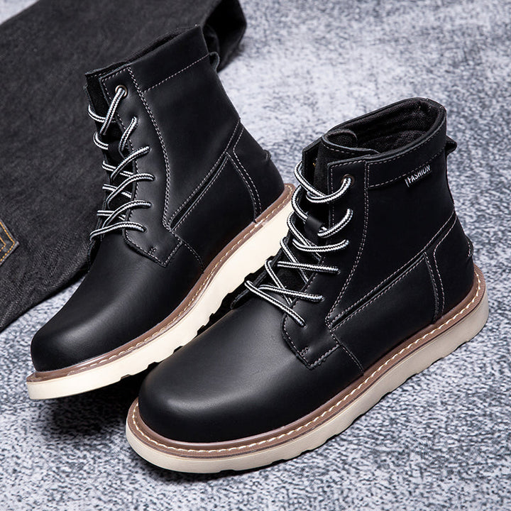 Men's black casual chukka boots, waterproof, offering a sleek design that pairs well with anything.