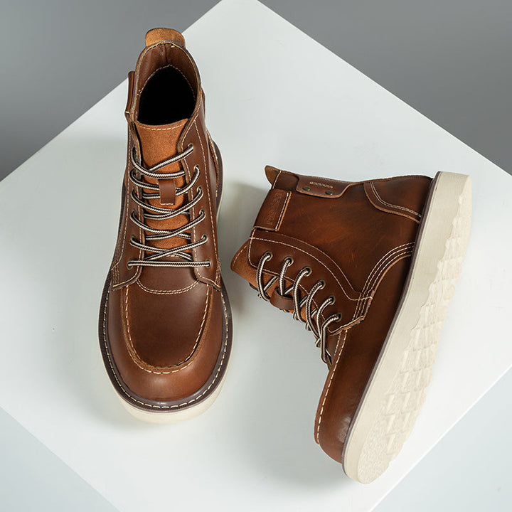 Men's outdoor brown chukka boots, waterproof and durable, perfect for casual adventures.