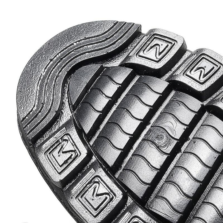 Close-up of men's warm winter snow boot with velvet lining, durable waterproof material