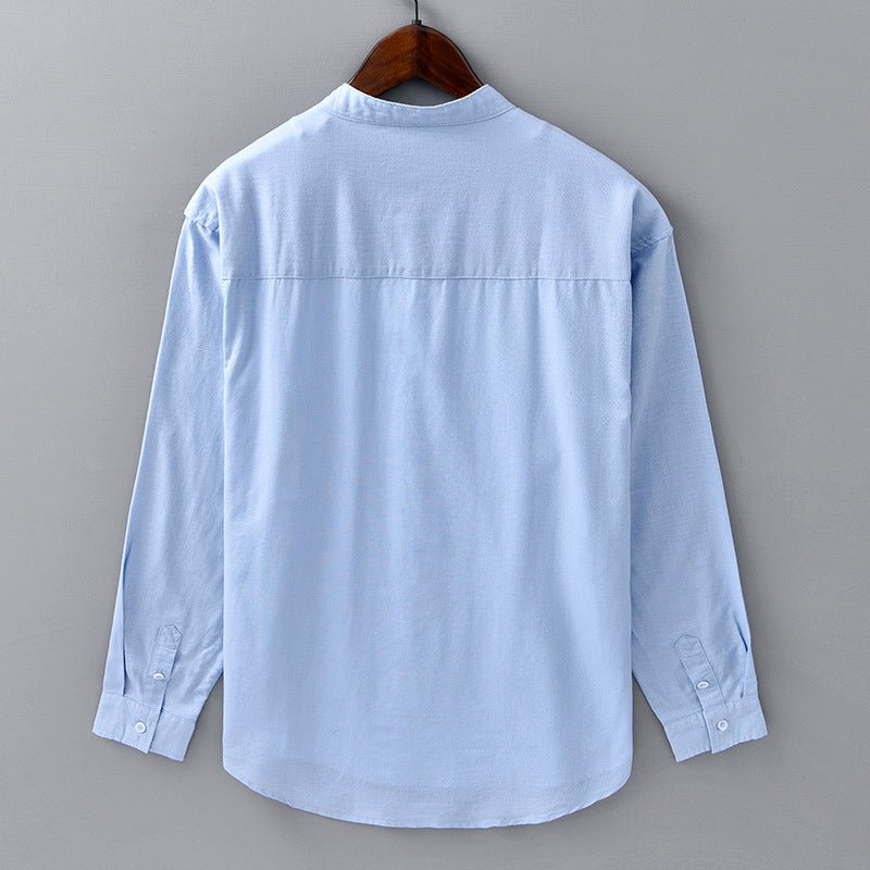 Men's Casual Linen Shirt with Chest Pocket - Lexians