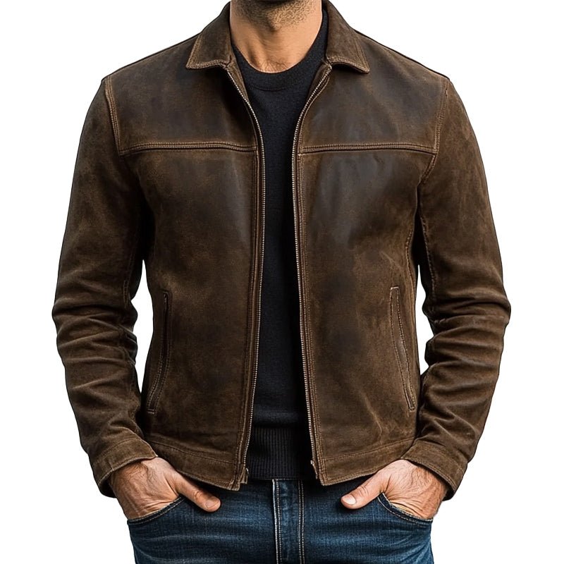 Men's Classic Fashion Leather Zipper Jacket - Lexians