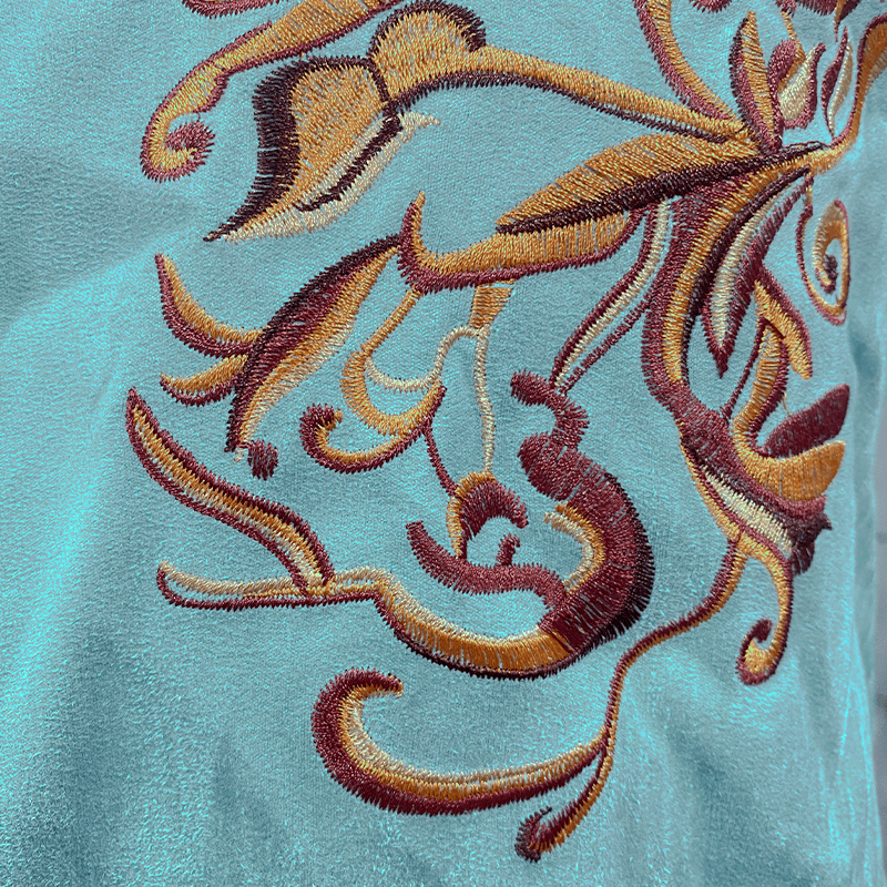 Men's Classic Western Embroidered Suede Long Sleeve Shirt - Lexians