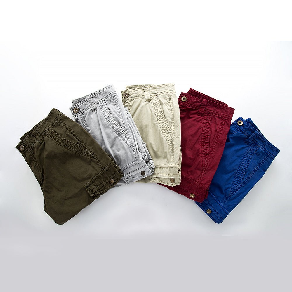 Men's Cotton Cargo Shorts - Multi - pocket, Outdoor Explorer - Lexians