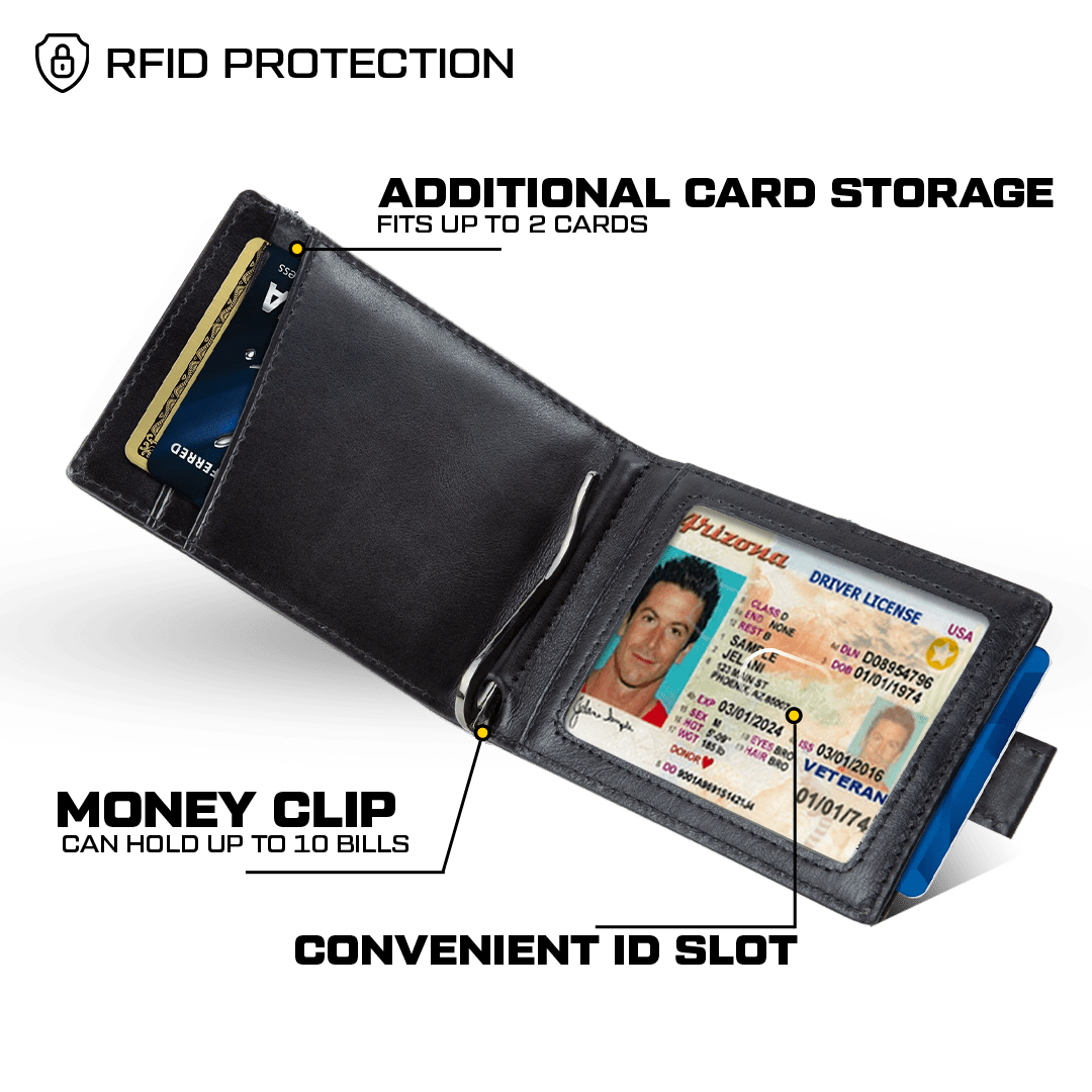 Men's Leather Wallet for Quick Card Access and RFID Safety - Lexians