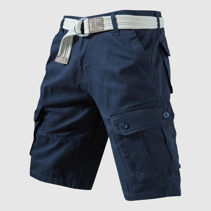 Men's Military - Style Cotton Cargo Shorts with Utility Pockets - Lexians