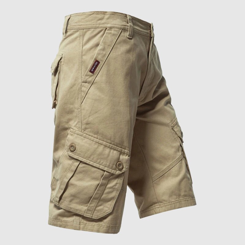Men's Military - Style Cotton Cargo Shorts with Utility Pockets - Lexians