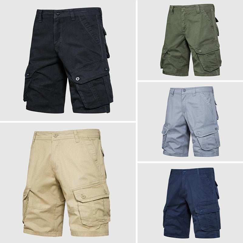 Men's Military - Style Cotton Cargo Shorts with Utility Pockets - Lexians