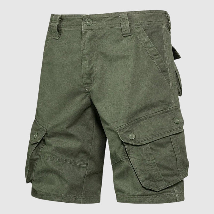Men's Military - Style Cotton Cargo Shorts with Utility Pockets - Lexians