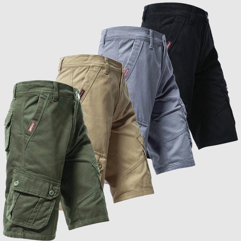 Men's Military - Style Cotton Cargo Shorts with Utility Pockets - Lexians