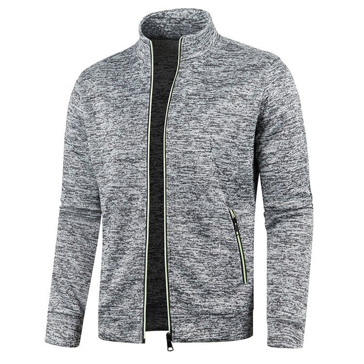 Comfortable men's lightweight fleece outerwear. Great casual jacket for spring and autumn outdoor activities.