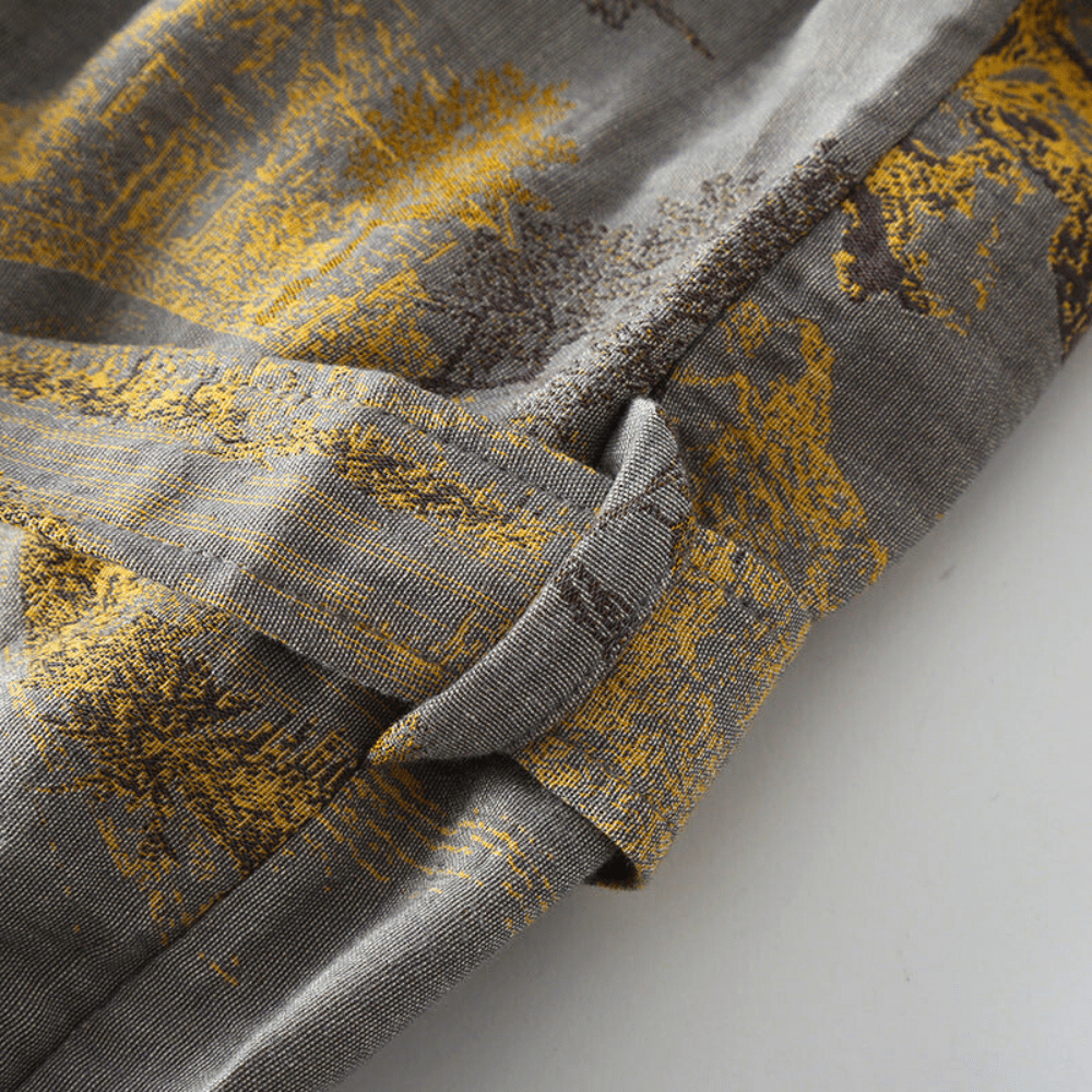 Men's Pure Cotton Rustic Kimono Bathrobe - Lexians