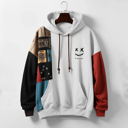 Men's Riot Contrast Hoodie with Bold Color Patterns - Lexians