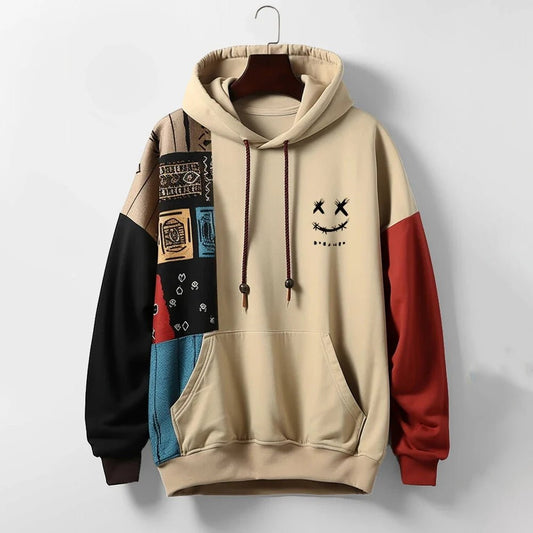 Men's Riot Contrast Hoodie with Bold Color Patterns - Lexians