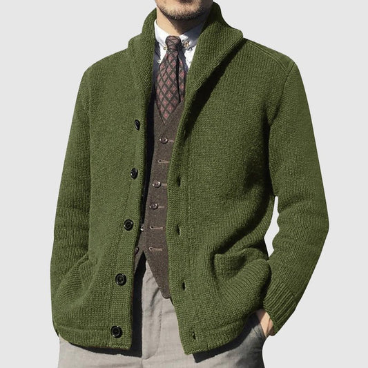 Men's Shawl Collar Knitted Cardigan - Lexians