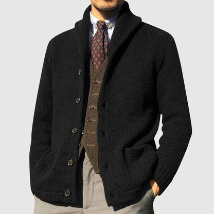 Men's Shawl Collar Knitted Cardigan - Lexians