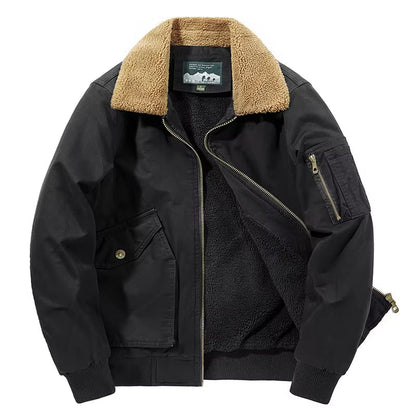 Men's Sherpa - Lined Bomber Jacket - Military Style - Lexians