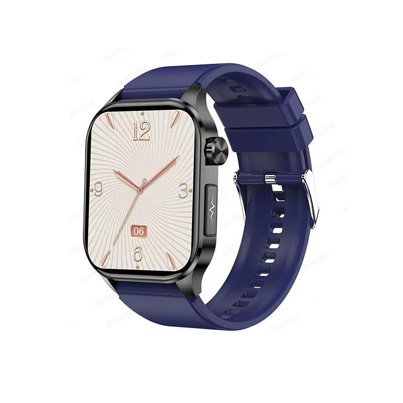 "Men's smartwatch with health monitoring, sleek alloy frame, bright display, and SOS feature for seniors' daily wellness."