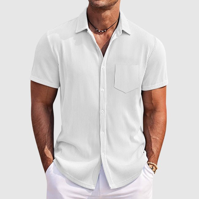 Men's Striped Summer Shirt with Turn - Down Collar - Lexians