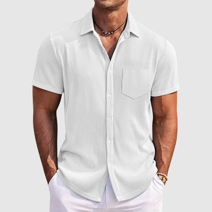 Men's Striped Summer Shirt with Turn - Down Collar - Lexians