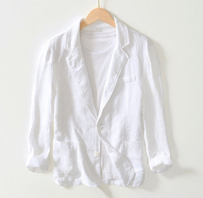 Men's Tuscan Linen Blazer with Notch Lapel - Lexians