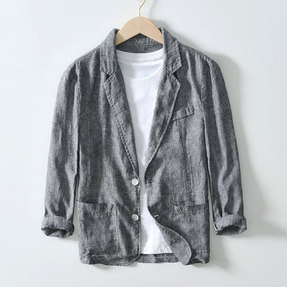 Men's Tuscan Linen Blazer with Notch Lapel - Lexians