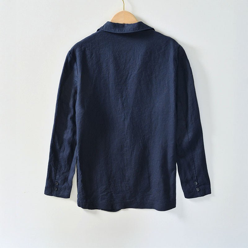 Men's Tuscan Linen Blazer with Notch Lapel - Lexians