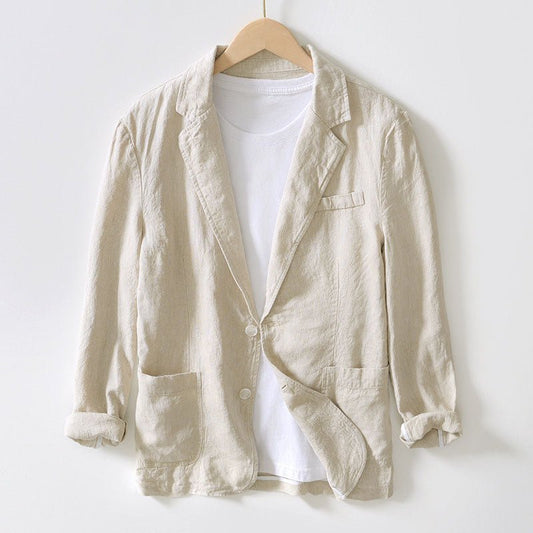Men's Tuscan Linen Blazer with Notch Lapel - Lexians