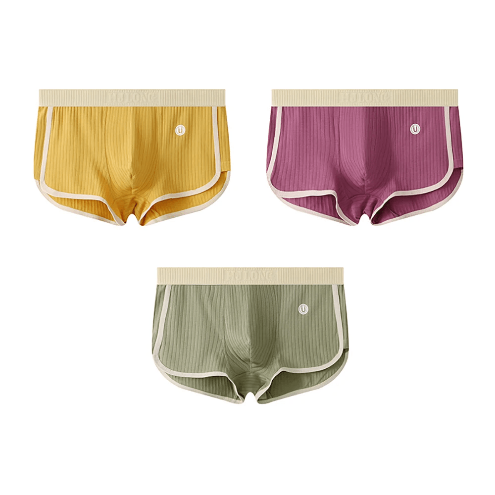 Men's Ultra - Soft Cotton Brief Set with Ribbed Texture - Lexians