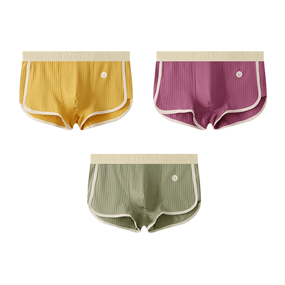 Men's Ultra - Soft Cotton Brief Set with Ribbed Texture - Lexians