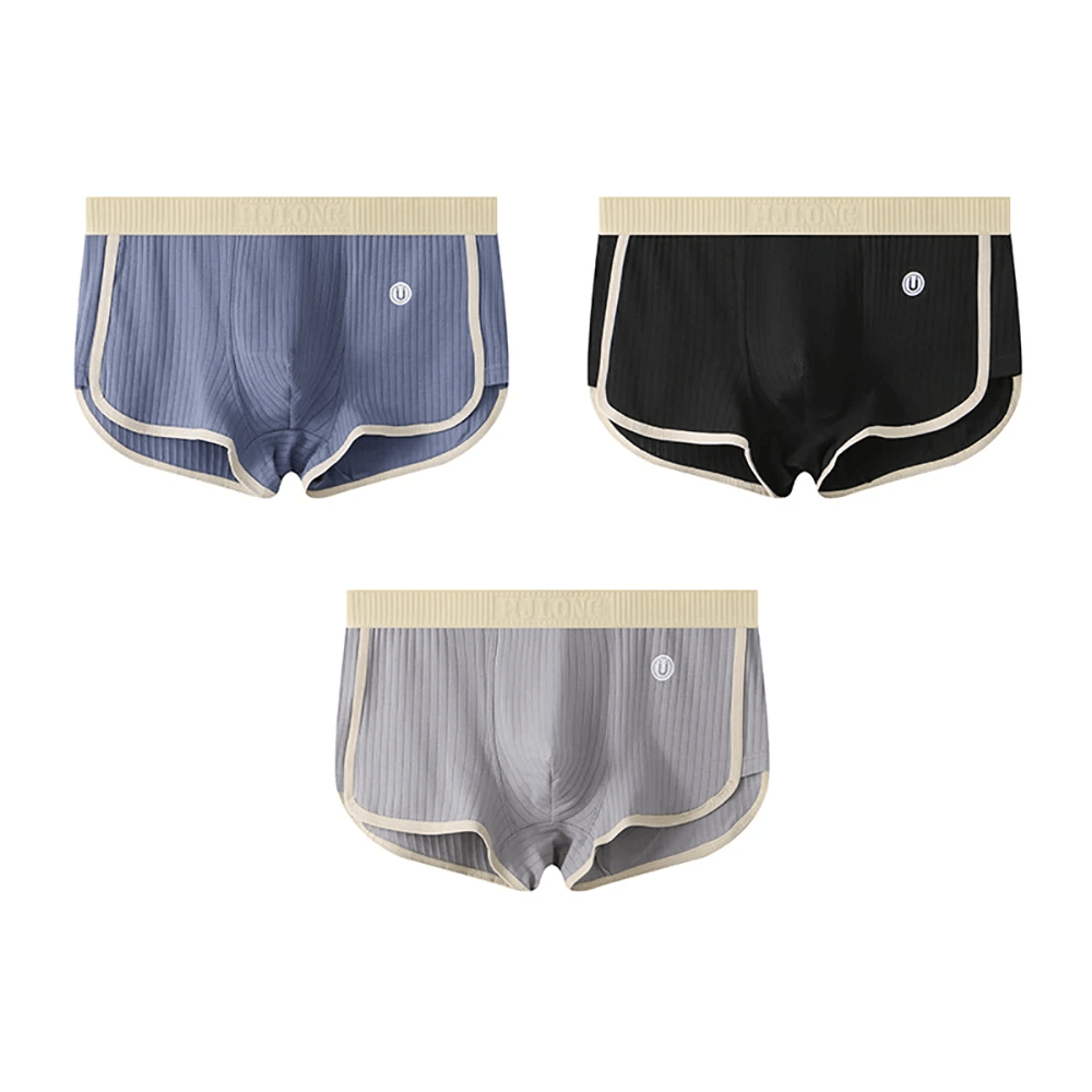 Men's Ultra - Soft Cotton Brief Set with Ribbed Texture - Lexians