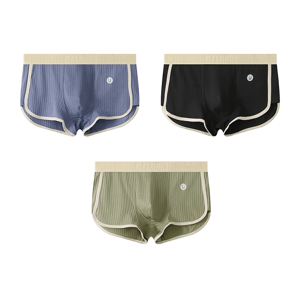 Men's Ultra - Soft Cotton Brief Set with Ribbed Texture - Lexians