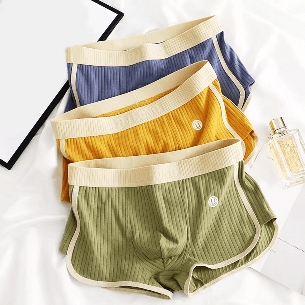 Men's Ultra - Soft Cotton Brief Set with Ribbed Texture - Lexians