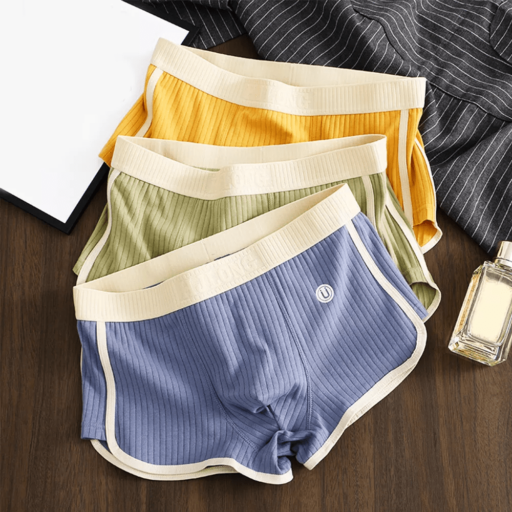 Men's Ultra - Soft Cotton Brief Set with Ribbed Texture - Lexians