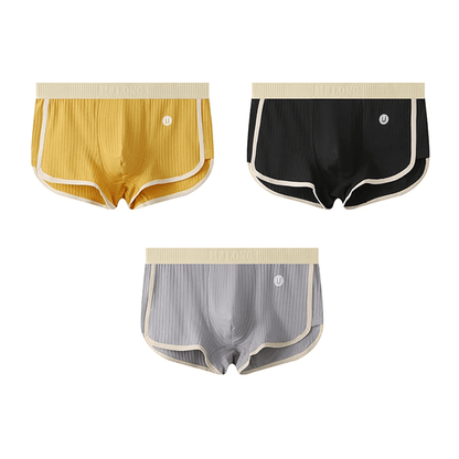 Men's Ultra - Soft Cotton Brief Set with Ribbed Texture - Lexians