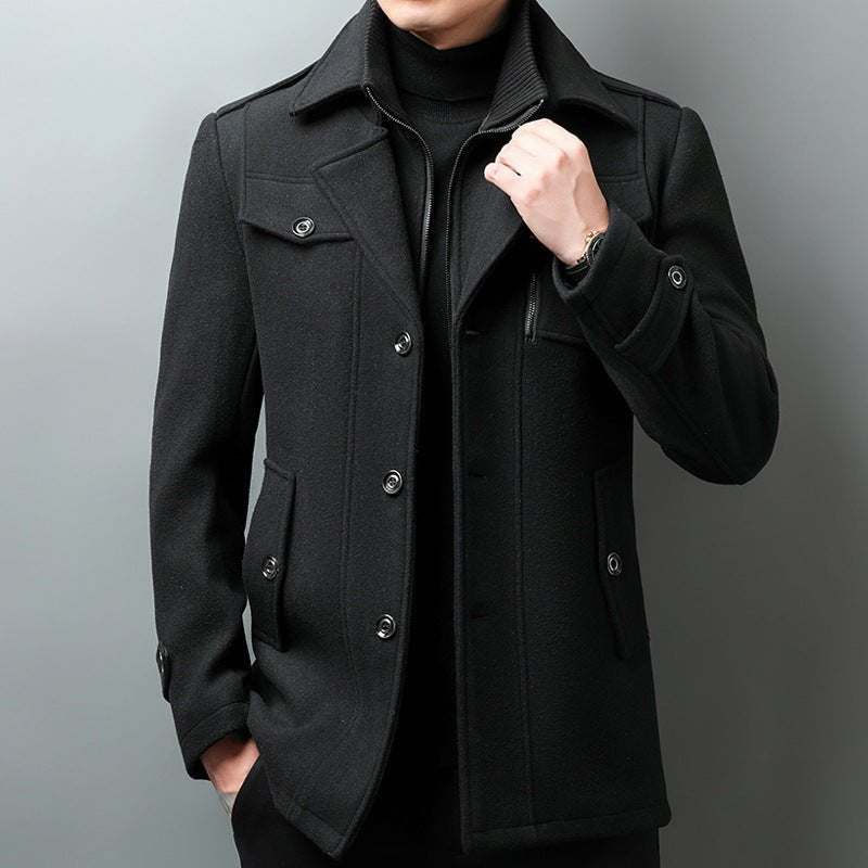 Men's Woolen Jacket with Multiple Pockets - Lexians