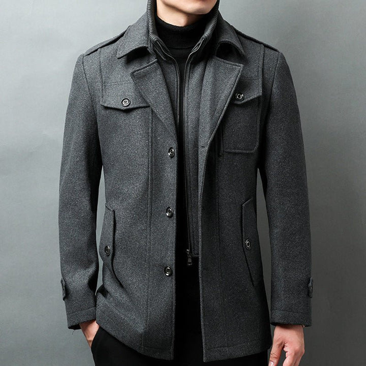Men's Woolen Jacket with Multiple Pockets - Lexians