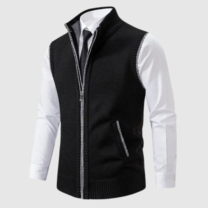 Men's Zip - Up Wool Blend Sweater Vest - Lexians