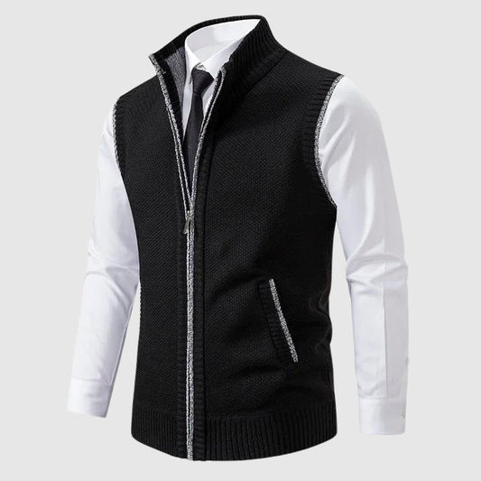 Men's Zip - Up Wool Blend Sweater Vest - Lexians