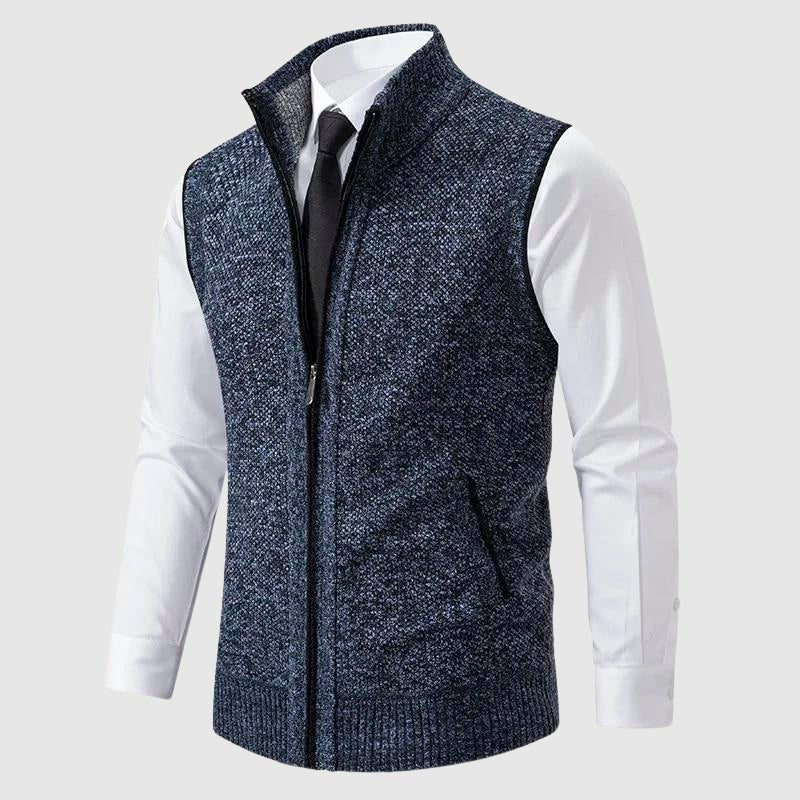 Men's Zip - Up Wool Blend Sweater Vest - Lexians