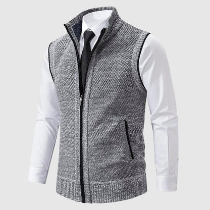 Men's Zip - Up Wool Blend Sweater Vest - Lexians