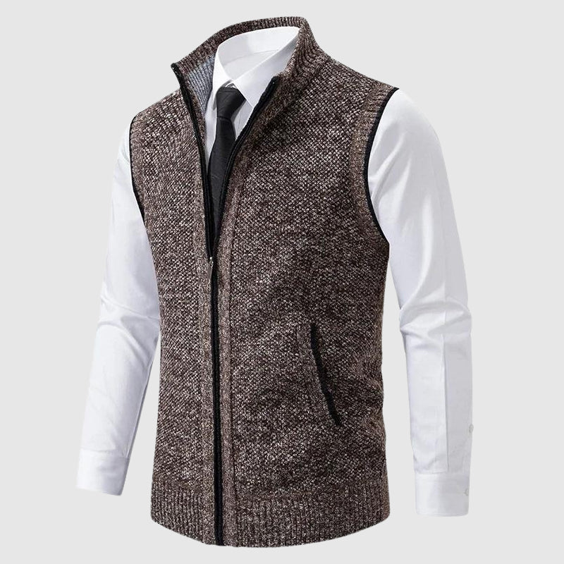 Men's Zip - Up Wool Blend Sweater Vest - Lexians