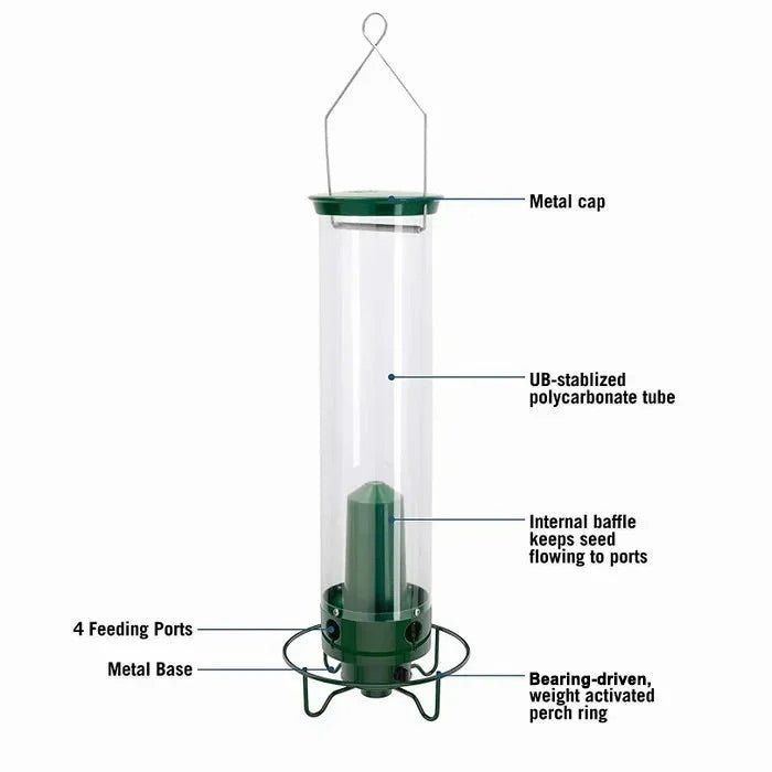 Metal Squirrel Proof Hanging Bird Feeder with Spinning Perch - Lexians