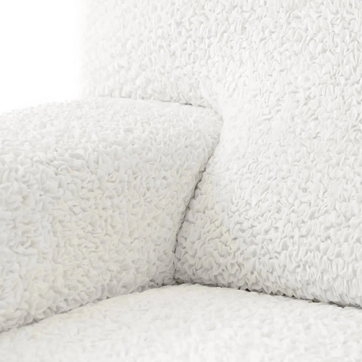 "Microfiber 3-seater recliner slipcover in light grey, versatile fit; transforms decor with protective, stylish cover."